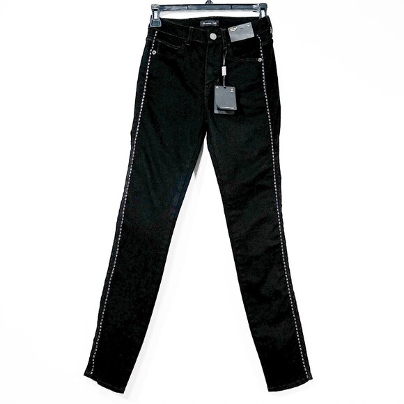 NWT Massimo‎ Duti Black Mid Rise Skinny Zipper Detail Jeans Size EUR 34/US 2 - Picture 1 of 16